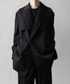 【ssstein】OVERSIZED LAPELED COMBINATION JACKET - BLACK