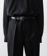 画像をギャラリービューアに読み込む, INTÉRIM インテリム MILITARY WOOL SERGE 1-TUCK FRENCH ARMY WIDE TAPERED TROUSERのBLACK 公式通販サイトsession福岡セレクトショップ
