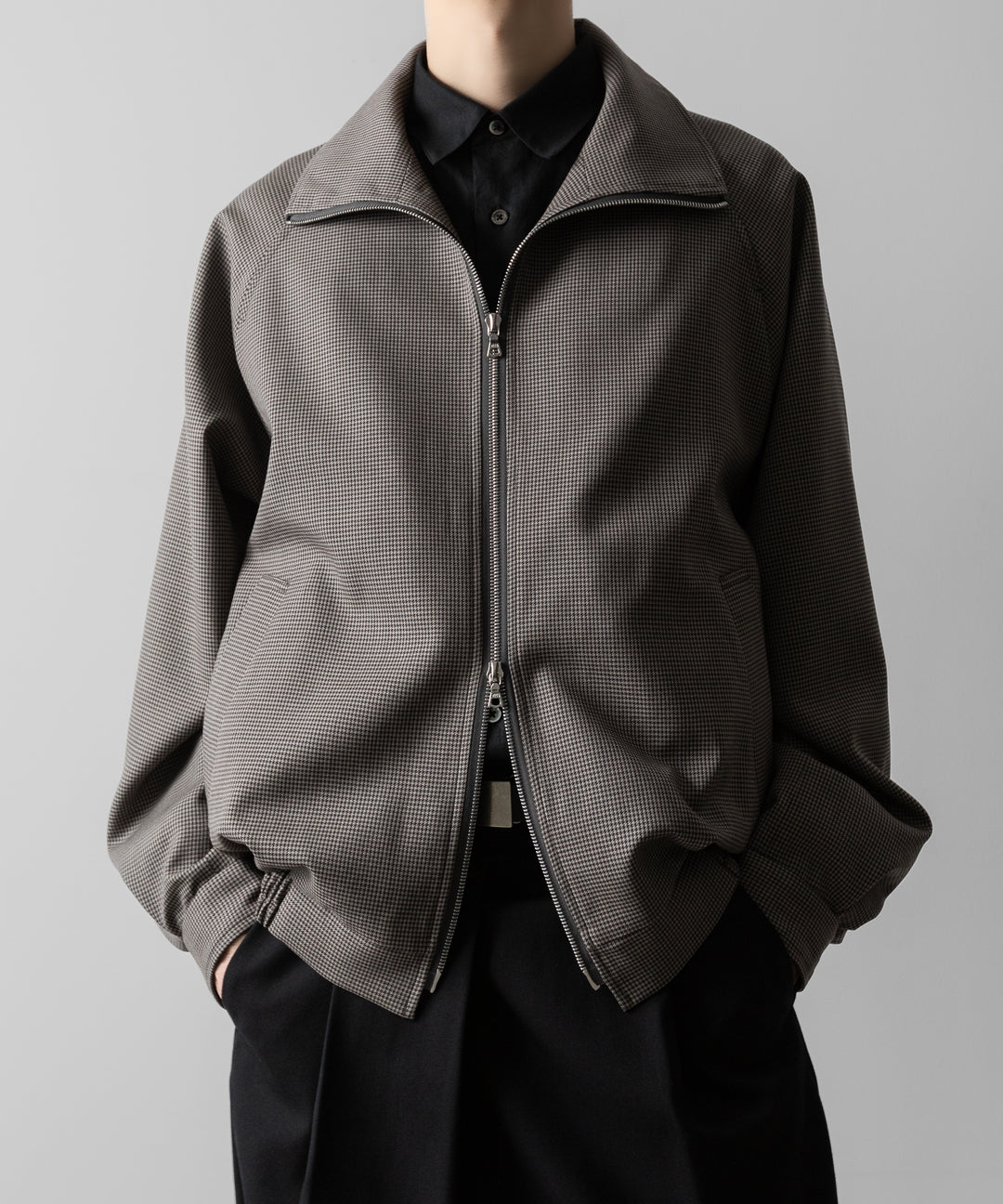 ssstein(シュタイン)のDOUBLE WEAVE HOUNDSTOOTH ZIP UP SHORT JACKET - HOUNDSTOOTHの公式通販サイトsession福岡セレクトショップ