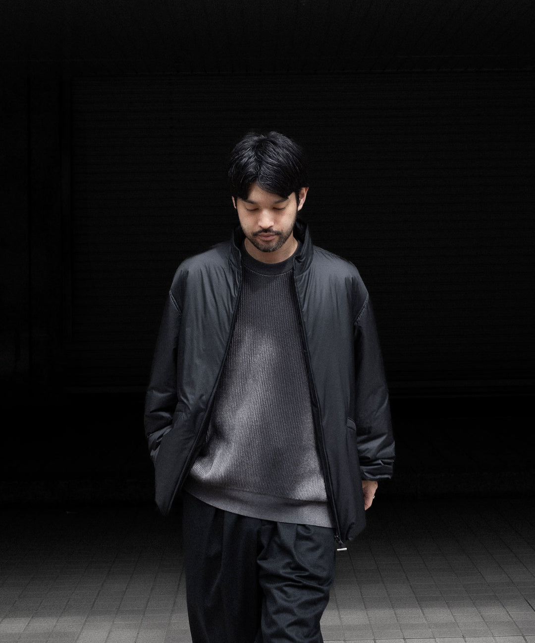【paratrait】MEMBRANE SHELL PUFF BLOUSON - BLACK