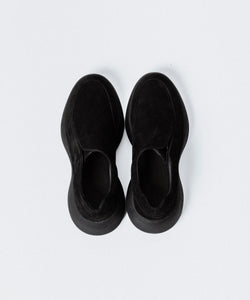 VEIN 】COW LEATHER NUBUCK OVAL SOLE TRAINER - BLACK | 公式通販