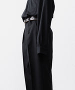 画像をギャラリービューアに読み込む, INTÉRIM インテリム MILITARY WOOL SERGE 1-TUCK FRENCH ARMY WIDE TAPERED TROUSERのBLACK 公式通販サイトsession福岡セレクトショップ
