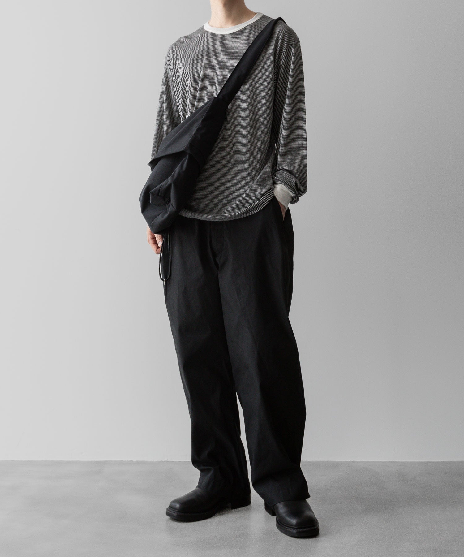 【ANTHEM A】COTTON TWILL NO-BRAINER PANTS - BLACK