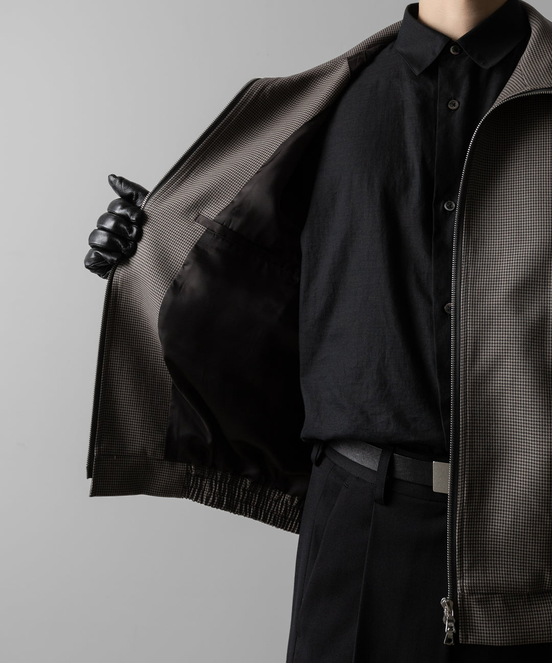 ssstein(シュタイン)のDOUBLE WEAVE HOUNDSTOOTH ZIP UP SHORT JACKET - HOUNDSTOOTHの公式通販サイトsession福岡セレクトショップ