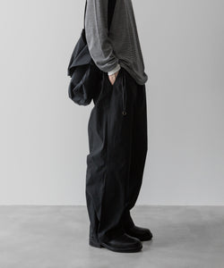 【ANTHEM A】COTTON TWILL NO-BRAINER PANTS - BLACK