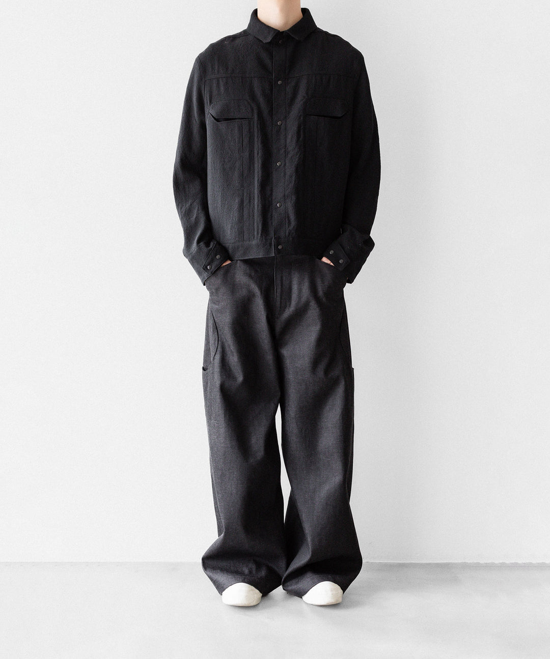 OPPOSE DUALITY オポーズデュアリティの６POCKET PANEL WOOL JACKETのBLACK公式通販サイトsession福岡セレクトショップ