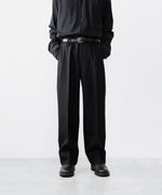 画像をギャラリービューアに読み込む, INTÉRIM インテリム MILITARY WOOL SERGE 1-TUCK FRENCH ARMY WIDE TAPERED TROUSERのBLACK 公式通販サイトsession福岡セレクトショップ

