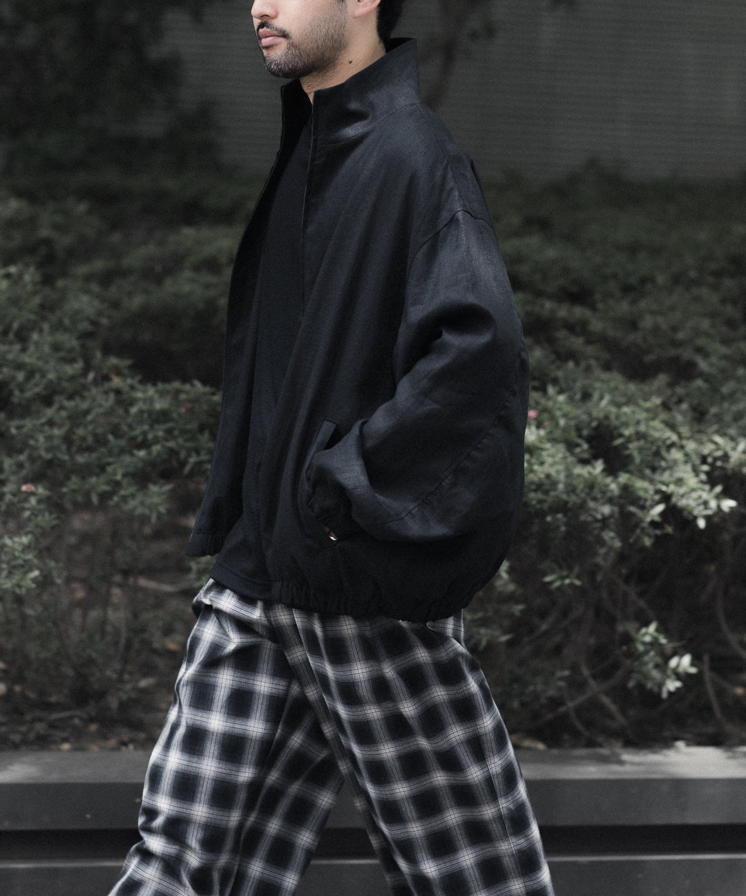 ssstein(シュタイン)の LIGHT LINEN SHIRRED LIGHT ZIP JACKET - BLACKの公式通販サイトsession福岡セレクトショップ