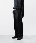 画像をギャラリービューアに読み込む, INTÉRIM インテリム MILITARY WOOL SERGE 1-TUCK FRENCH ARMY WIDE TAPERED TROUSERのBLACK 公式通販サイトsession福岡セレクトショップ
