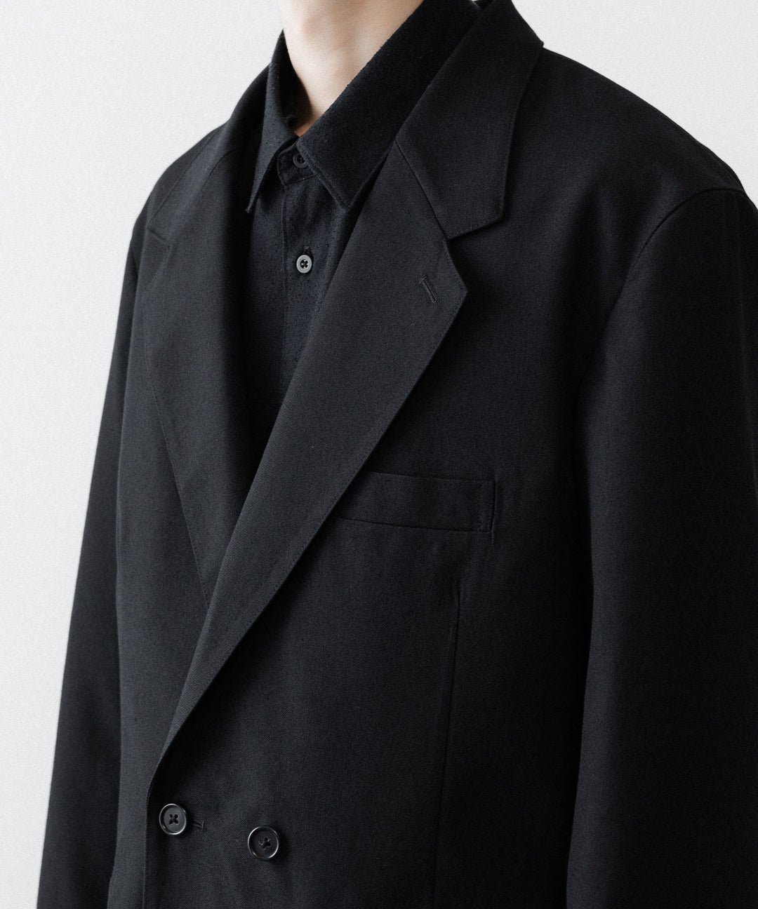 INTÉRIM インテリム MILITARY WOOL SERGE PIPING DOUBLE JACKETのBLACK公式通販サイトsession福岡セレクトショップ