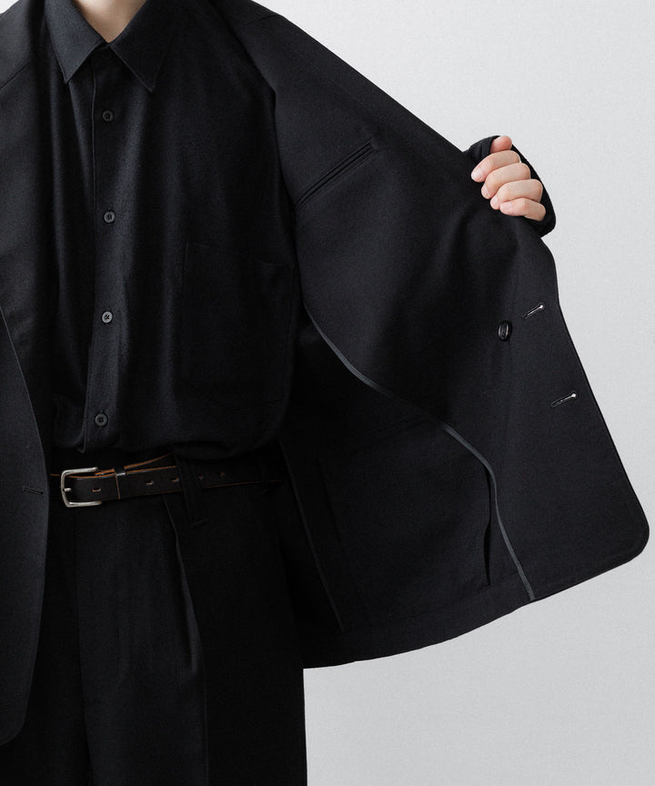 INTÉRIM インテリム MILITARY WOOL SERGE PIPING DOUBLE JACKETのBLACK公式通販サイトsession福岡セレクトショップ