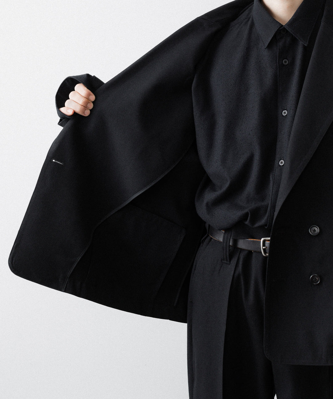 INTÉRIM インテリム MILITARY WOOL SERGE PIPING DOUBLE JACKETのBLACK公式通販サイトsession福岡セレクトショップ