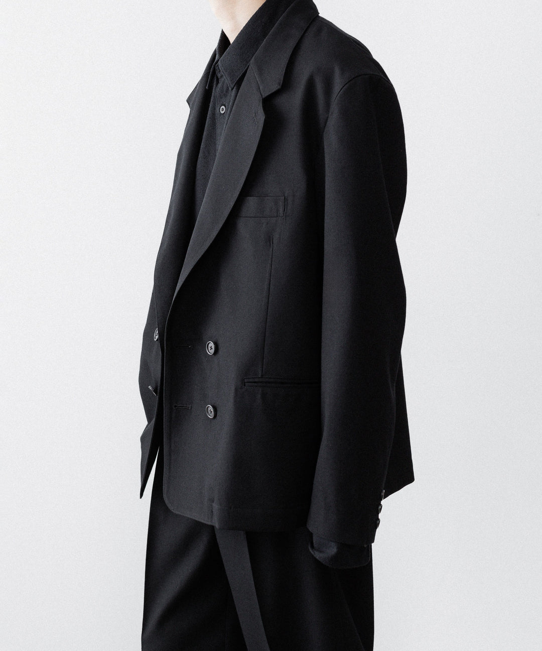 INTÉRIM インテリム MILITARY WOOL SERGE PIPING DOUBLE JACKETのBLACK公式通販サイトsession福岡セレクトショップ