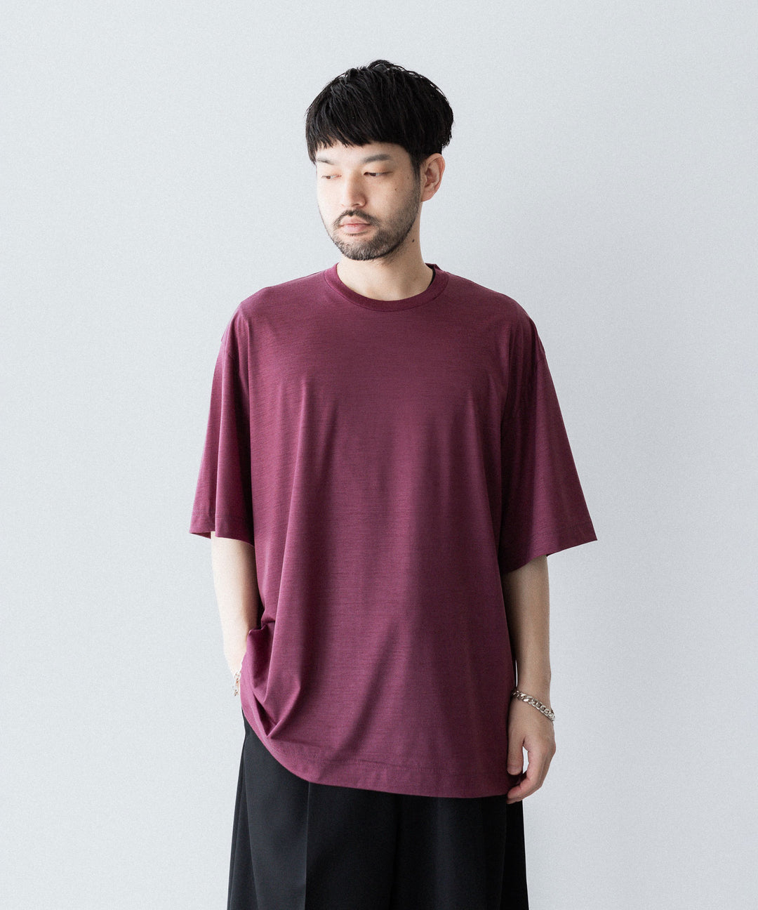KANEMASA PHIL. カネマサフィル 36G WOOL S/S TEEのWINE RED 公式通販サイトsession福岡セレクトショップ 