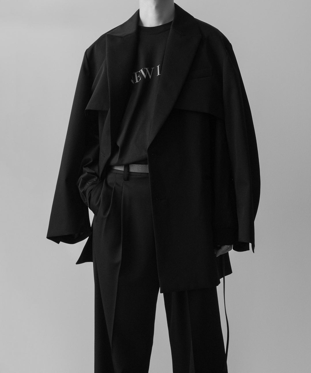 【ssstein】OVERSIZED LONG SLEEVE TEE [ NEW LOOKS ] - DARK NAVY