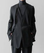 画像をギャラリービューアに読み込む, SUBLATIONS サブレーションズのHEAVY WOOL NO COLLAR PRISONER JACKET - SLATE GREYの公式通販サイトsession福岡セレクトショップ
