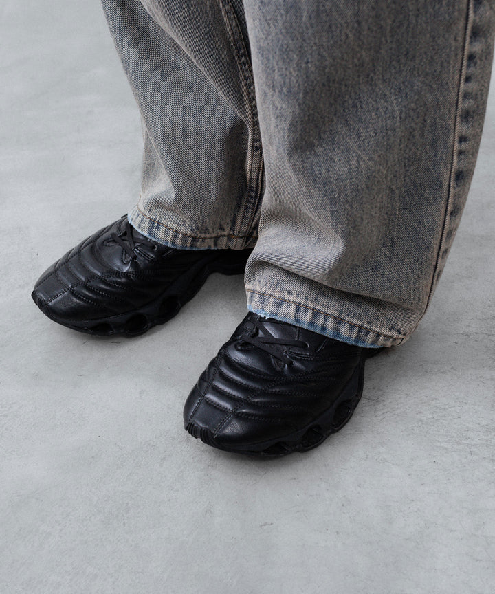 【CODA】GREY ACID WASH EXTENDED CUT LUFT JEANS - GREY ACID WASH