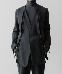 SUBLATIONS サブレーションズのHEAVY WOOL NO COLLAR PRISONER JACKET - SLATE GREYの公式通販サイトsession福岡セレクトショップ