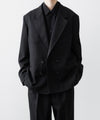 【INTÉRIM】MILITARY WOOL SERGE PIPING DOUBLE JACKET - BLACK