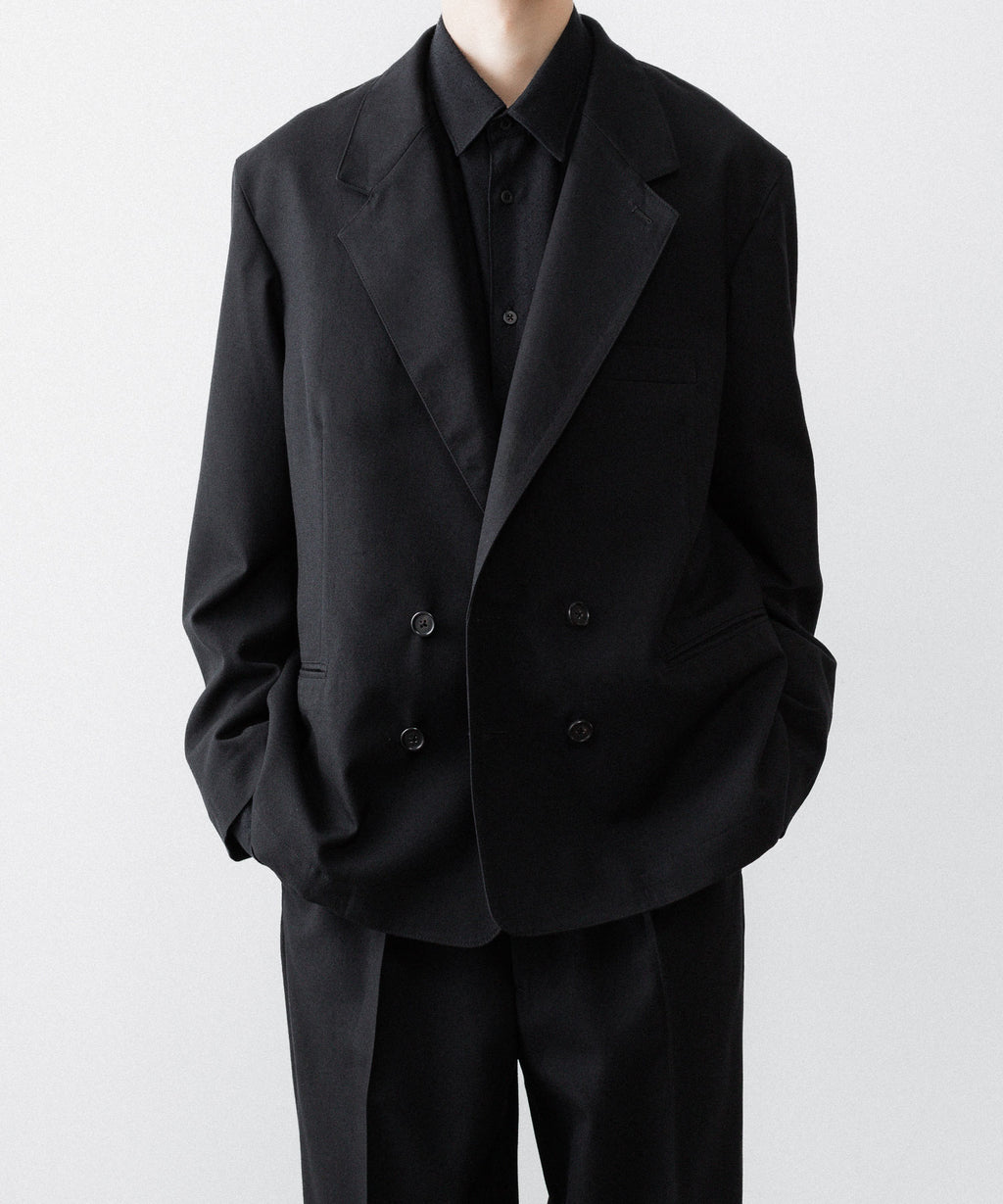 INTÉRIM インテリム MILITARY WOOL SERGE PIPING DOUBLE JACKETのBLACK公式通販サイトsession福岡セレクトショップ