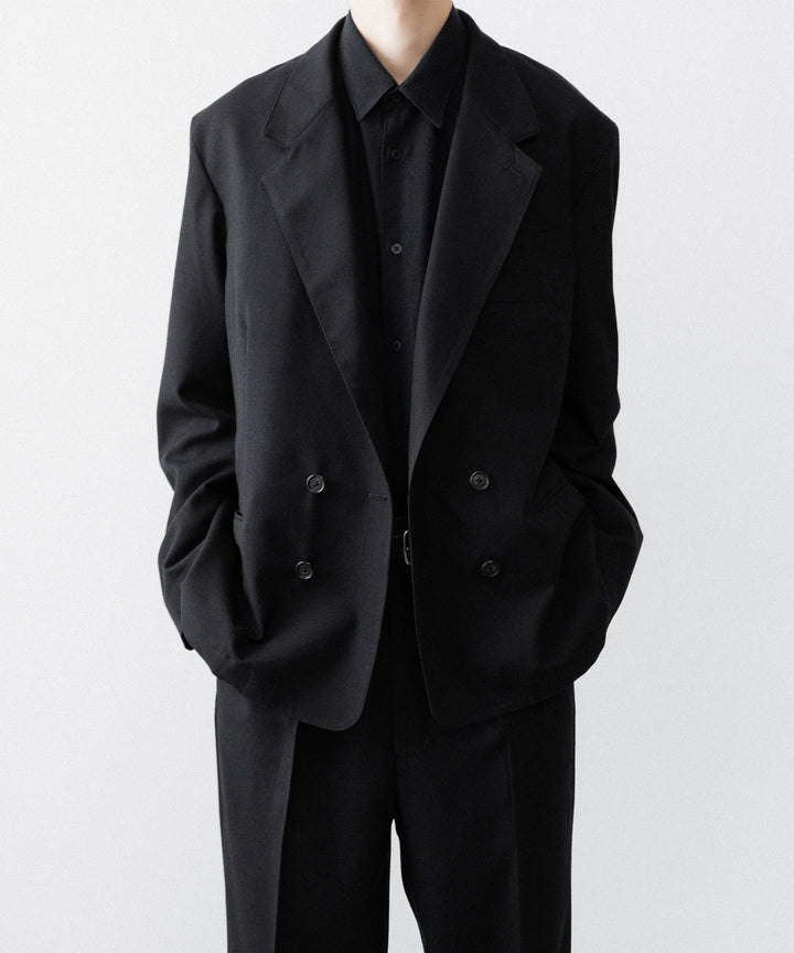 INTÉRIM インテリム MILITARY WOOL SERGE PIPING DOUBLE JACKETのBLACK公式通販サイトsession福岡セレクトショップ