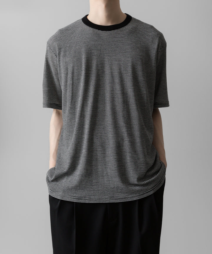 ssstein(シュタイン)の24AWコレクション STRIPED WOOL OVERSIZED SHORT SLEEVE TEE - BLACK 公式通販サイトsession福岡セレクトショップ