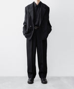 画像をギャラリービューアに読み込む, INTÉRIM インテリム MILITARY WOOL SERGE 1-TUCK FRENCH ARMY WIDE TAPERED TROUSERのBLACK 公式通販サイトsession福岡セレクトショップ
