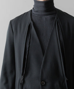 SUBLATIONS サブレーションズのHEAVY WOOL NO COLLAR PRISONER JACKET - SLATE GREYの公式通販サイトsession福岡セレクトショップ