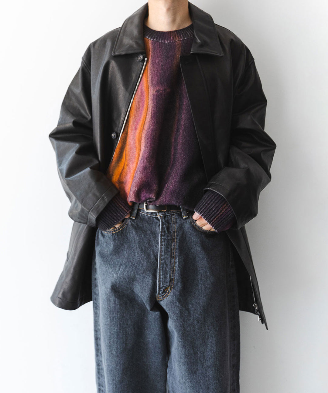 stein(シュタイン)の23AWコレクションLEATHER ZIP JACKETのBLACK 公式通販session福岡セレクトショップ