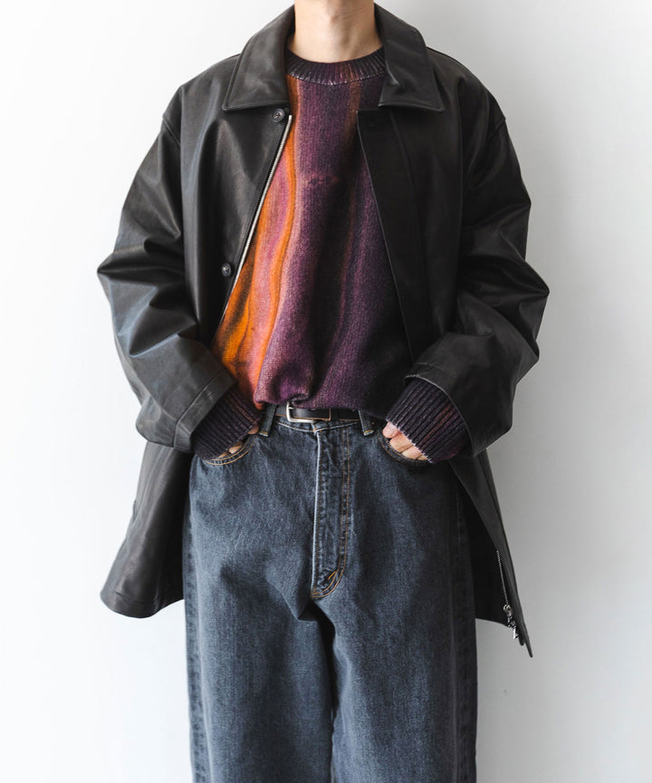 stein(シュタイン)の23AWコレクションEXTRA FINE LAMBS PRINTED KNIT LSのORANGE