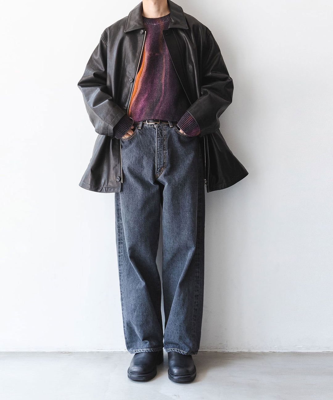 stein(シュタイン)の23AWコレクションEXTRA FINE LAMBS PRINTED KNIT LSのORANGE