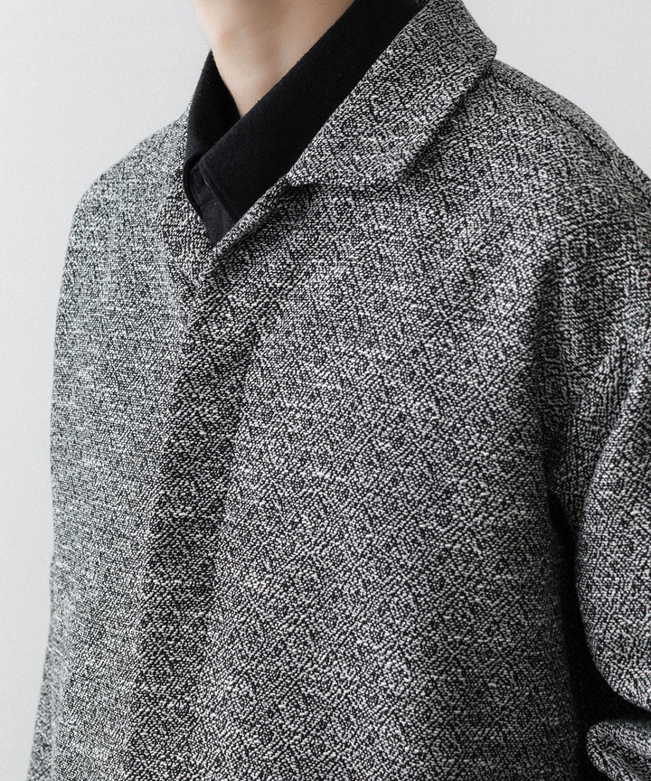 INTÉRIM インテリムのDOUBLE SIDED JACQUARD TWEED DEAD STOCK HYPER BIG FLY FRONT SHIIRT JACKETのBLACK公式通販サイトsession福岡セレクトショップ