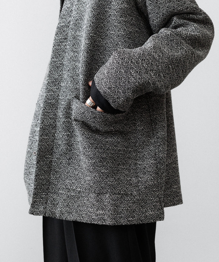 INTÉRIM インテリムのDOUBLE SIDED JACQUARD TWEED DEAD STOCK HYPER BIG FLY FRONT SHIIRT JACKETのBLACK公式通販サイトsession福岡セレクトショップ