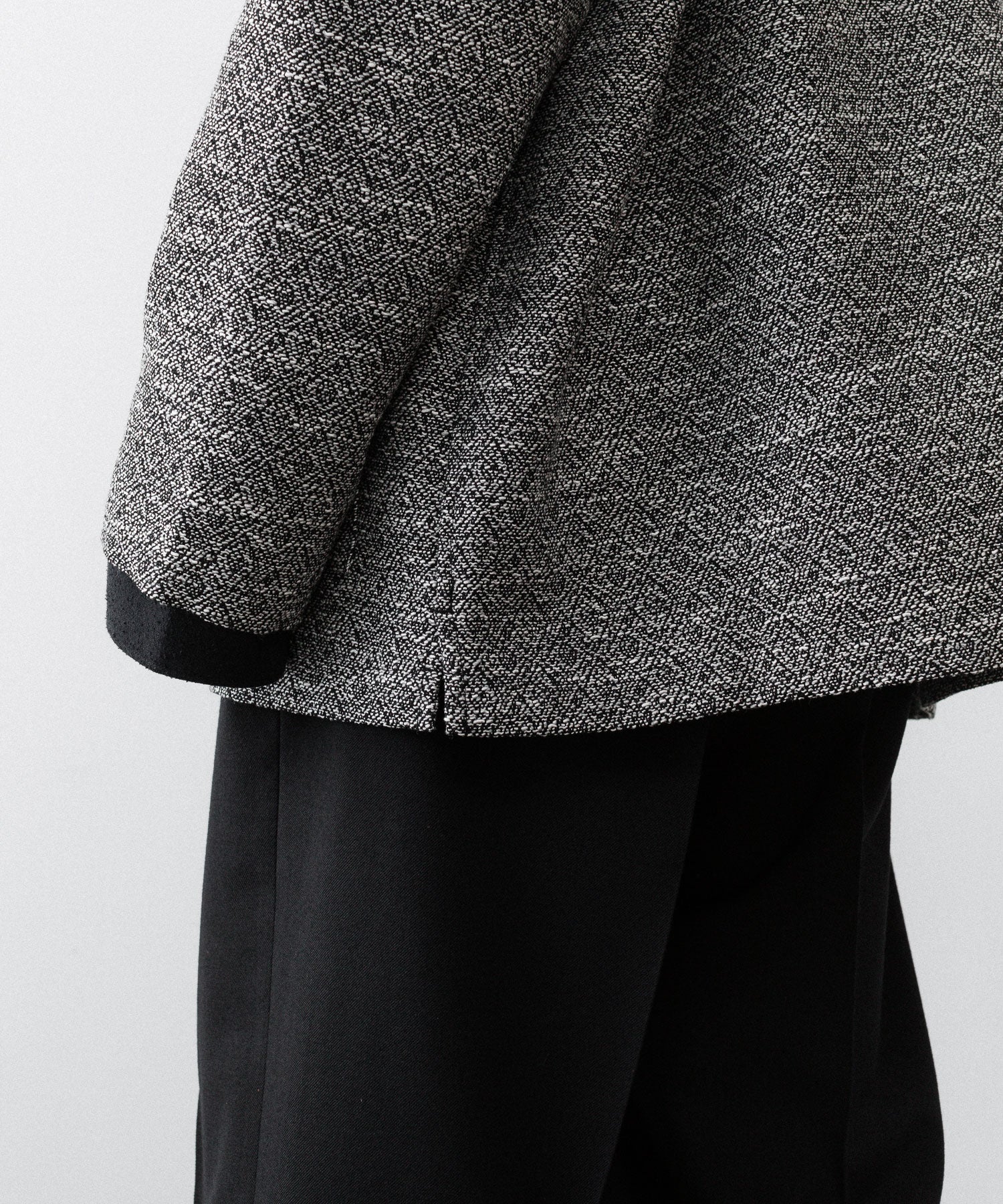 INTÉRIM インテリムのDOUBLE SIDED JACQUARD TWEED DEAD STOCK HYPER BIG FLY FRONT SHIIRT JACKETのBLACK公式通販サイトsession福岡セレクトショップ