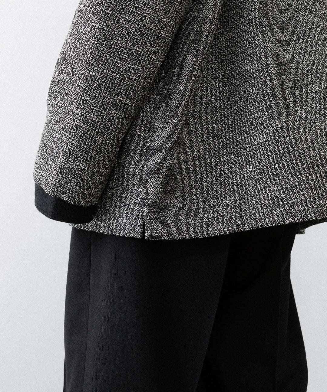 INTÉRIM インテリムのDOUBLE SIDED JACQUARD TWEED DEAD STOCK HYPER BIG FLY FRONT SHIIRT JACKETのBLACK公式通販サイトsession福岡セレクトショップ