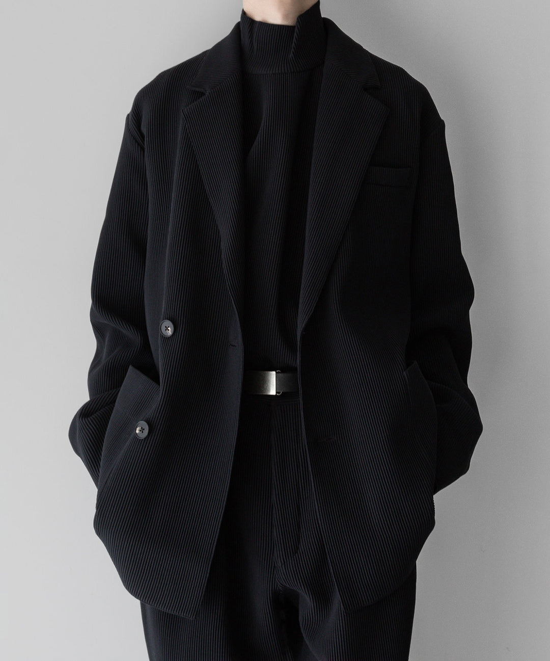 【stein】ssstein シュタインのOVERSIZED GRADATION PLEATS JACKETのBLACK　 公式通販サイトsession福岡セレクトショップ