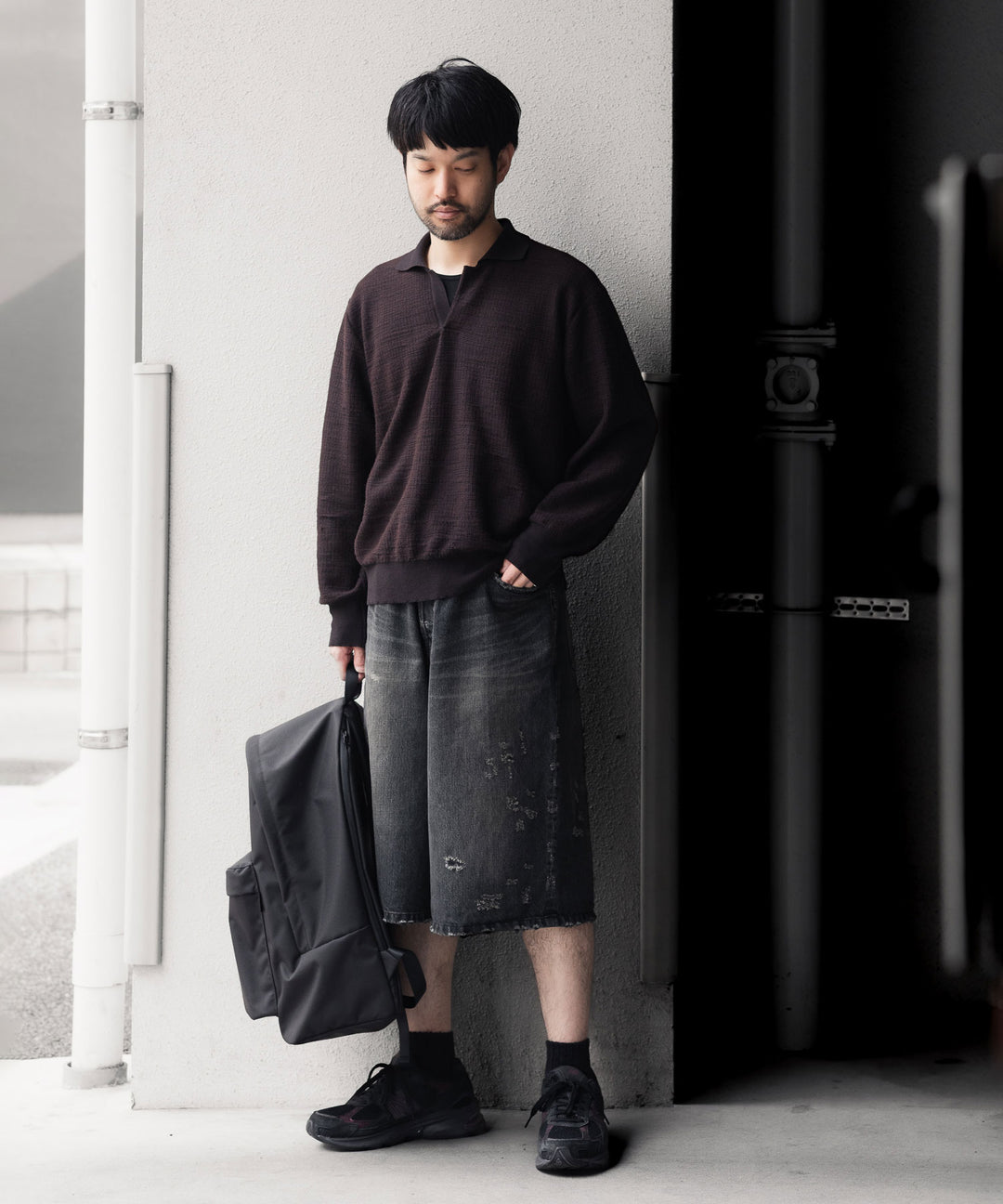 ssstein(シュタイン)のSLUB COTTON KNIT SKIPPER LS - DARK BROWNの公式通販サイトsession福岡セレクトショップ