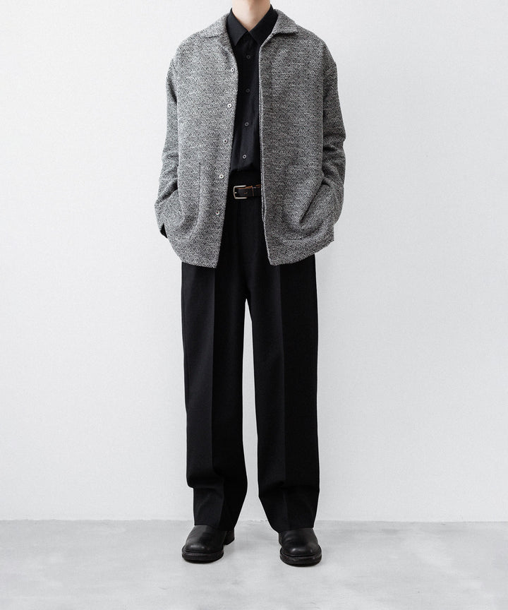 INTÉRIM インテリムのDOUBLE SIDED JACQUARD TWEED DEAD STOCK HYPER BIG FLY FRONT SHIIRT JACKETのBLACK公式通販サイトsession福岡セレクトショップ