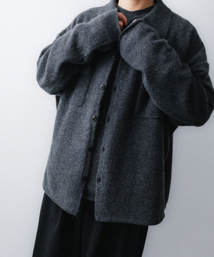 【nakedgauge】 COMFORT TOUCH KNITTING SHIRT - CHARCOAL GRAY