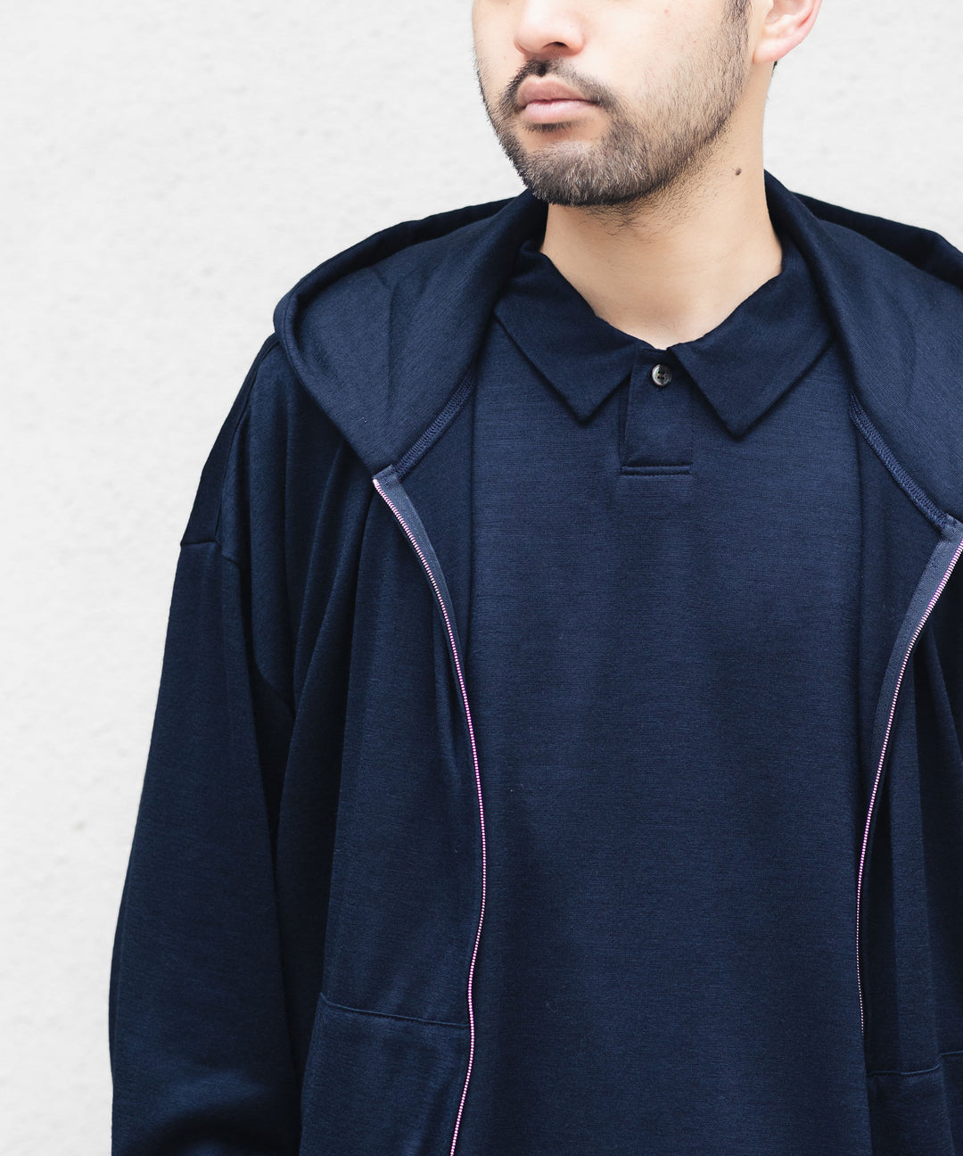WWW WRAPINKNOT wool wearのS/S POLO SHIRTのNAVY 公式通販サイトsession福岡セレクトショップ