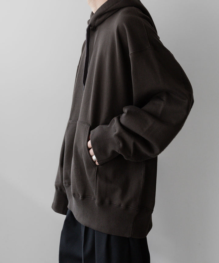 【stein】OVERSIZED UNTWISTED YARN SWEAT HOOD LS - MILITARY KHAKI
