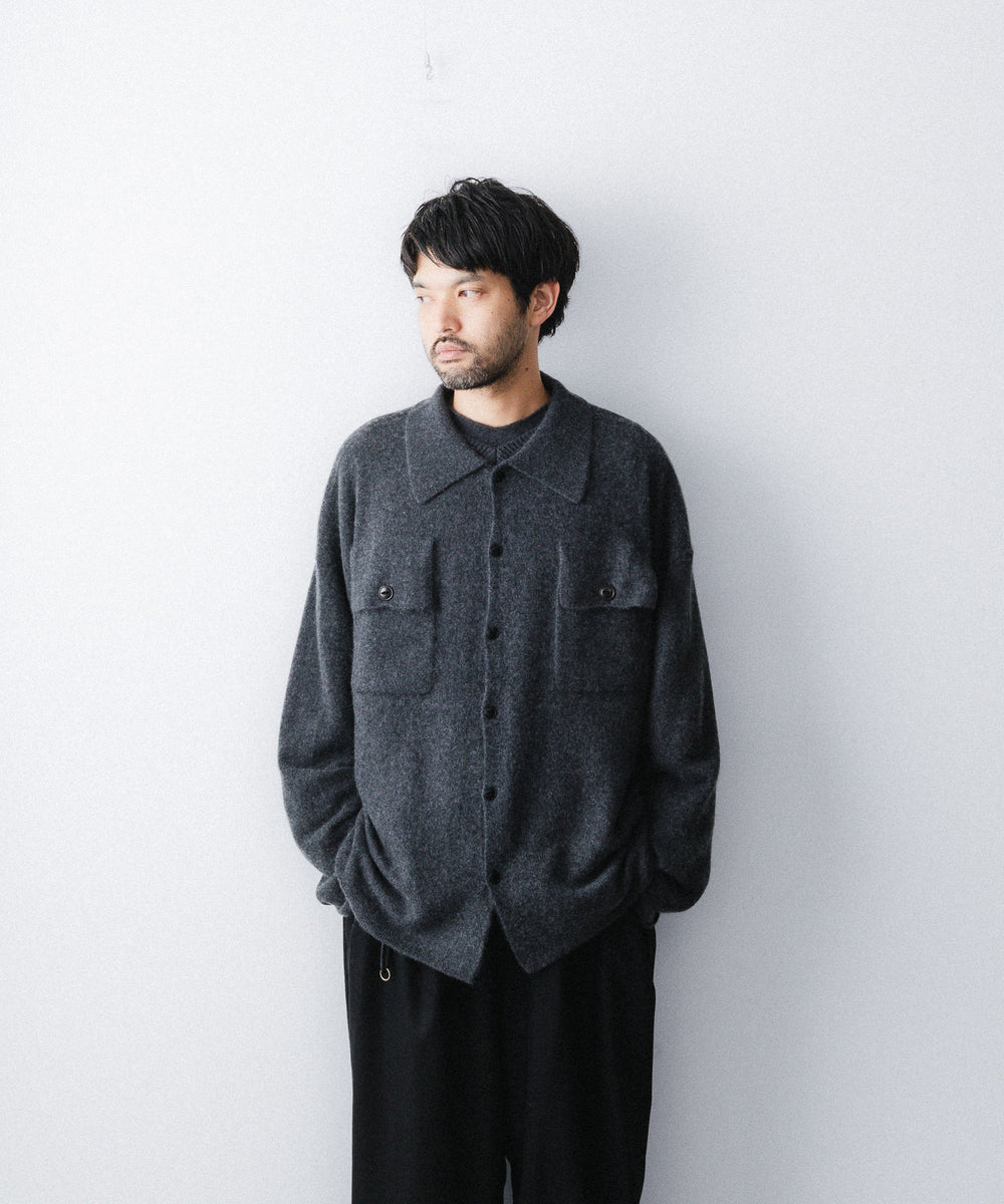 nakedgauge- ネイキッドゲージのCOMFORT TOUCH KNITTING SHIRTのCHARCOAL GRAY公式通販サイトsession福岡セレクトショップ