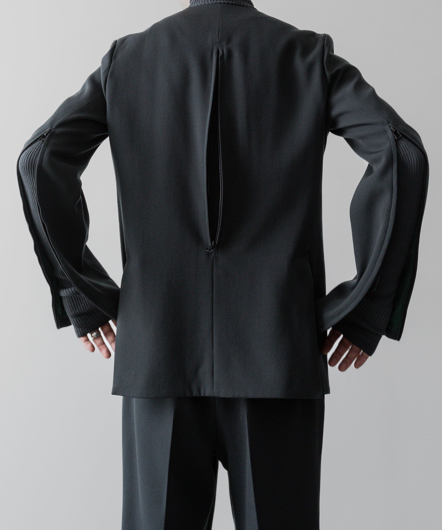 SUBLATIONS サブレーションズのHEAVY WOOL NO COLLAR PRISONER JACKET - SLATE GREYの公式通販サイトsession福岡セレクトショップ