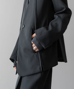 SUBLATIONS サブレーションズのHEAVY WOOL NO COLLAR PRISONER JACKET - SLATE GREYの公式通販サイトsession福岡セレクトショップ