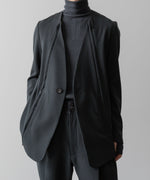 画像をギャラリービューアに読み込む, SUBLATIONS サブレーションズのHEAVY WOOL NO COLLAR PRISONER JACKET - SLATE GREYの公式通販サイトsession福岡セレクトショップ
