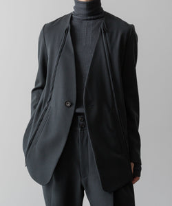 SUBLATIONS サブレーションズのHEAVY WOOL NO COLLAR PRISONER JACKET - SLATE GREYの公式通販サイトsession福岡セレクトショップ