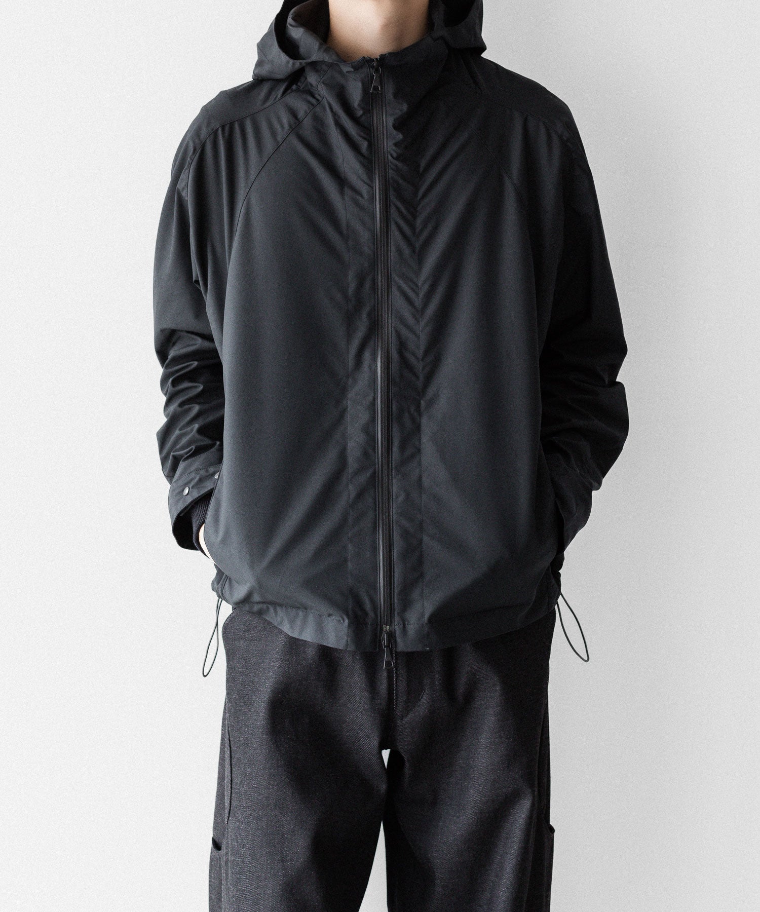 OPPOSE DUALITY オポーズデュアリティのSHORT PARKA SHELLのBLACK 公式通販サイトsession福岡セレクトショップ