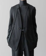 画像をギャラリービューアに読み込む, SUBLATIONS サブレーションズのHEAVY WOOL NO COLLAR PRISONER JACKET - SLATE GREYの公式通販サイトsession福岡セレクトショップ
