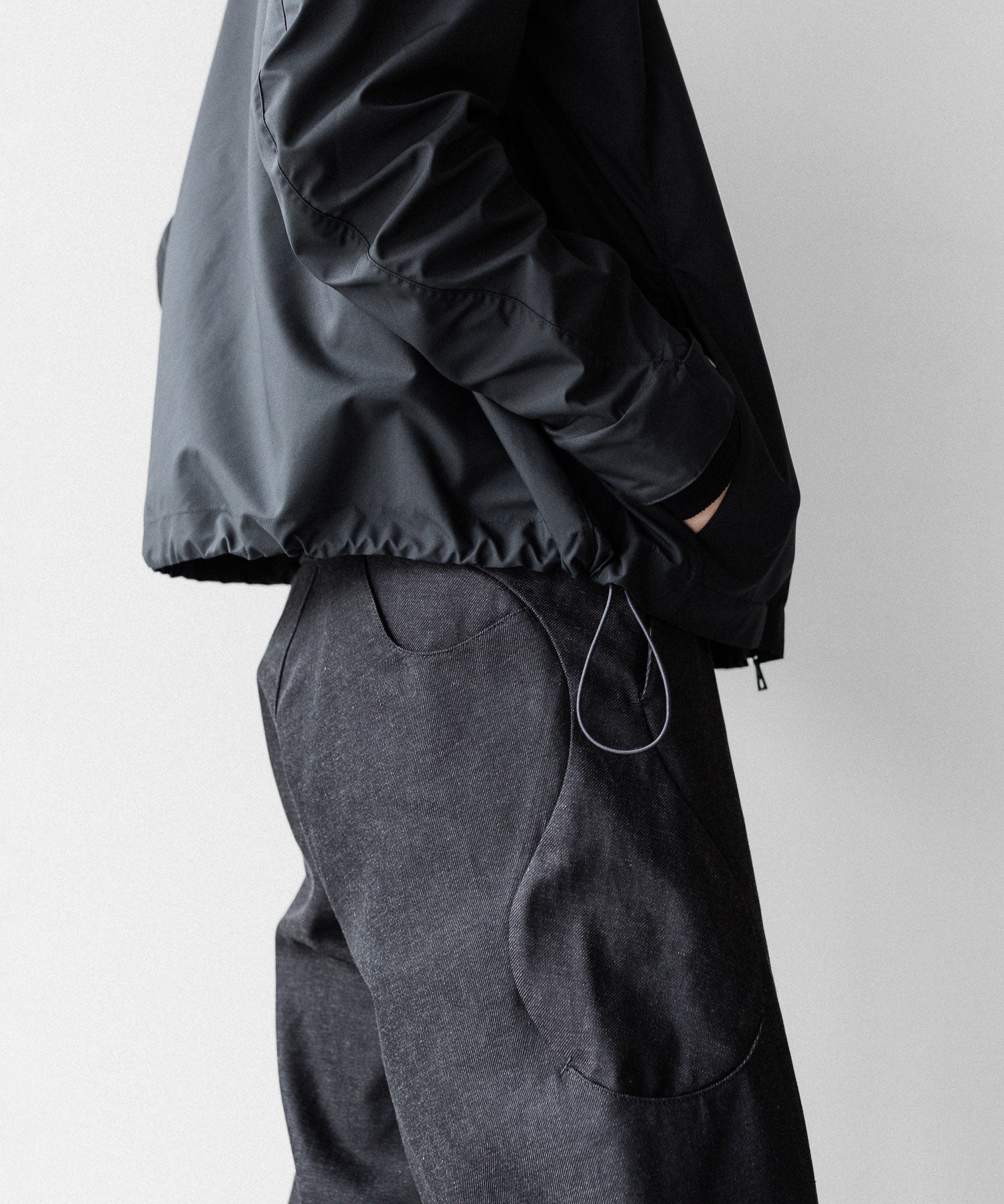 OPPOSE DUALITY オポーズデュアリティのSHORT PARKA SHELLのBLACK 公式通販サイトsession福岡セレクトショップ