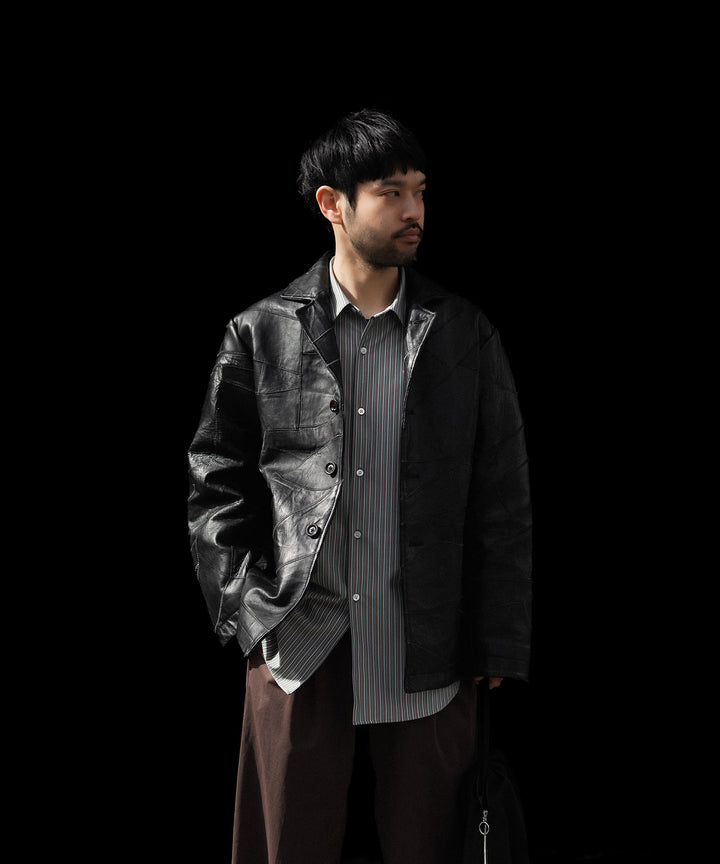 ANTHEM A アンセムエーのCOW LEATHER UNEVEN JACKETのBLACK 公式通販サイトsession福岡セレクトショップ